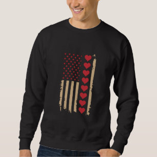 Sweatshirt La Saint-Valentin Cœurs de drapeau américain 