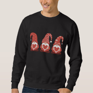 Sweatshirt La Saint-Valentin Trois Gnomes Mignons Tenant un C