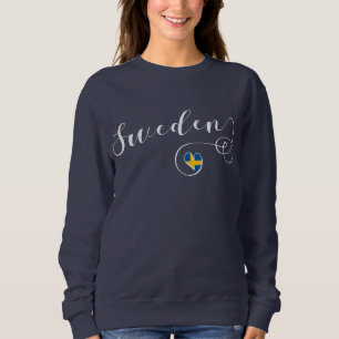 Sweatshirt La Suède, drapeau suédois à un coeur