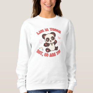 Sweatshirt La Vie Est Assez Mignonne Rétro Panda