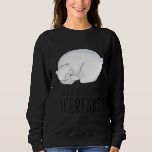 Sweatshirt La vie est meilleure avec les icônes Citation d'ar