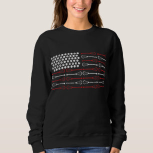 Sweatshirt Lacrosse American Flag Lax Maman design