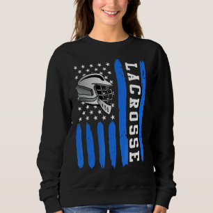 Sweatshirt Lacrosse Drapeau Us Lacrosse Joueur 1