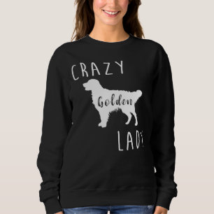 Sweatshirt Lady Dorée folle Golden Retriever Relaxé