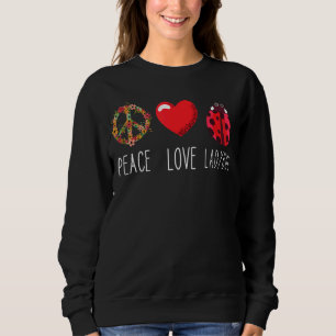Sweatshirt Ladybug Flower Heart Love Paix Ladybug Ladybug