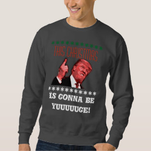 Sweatshirt laid de Noël de Donald Trump, or de