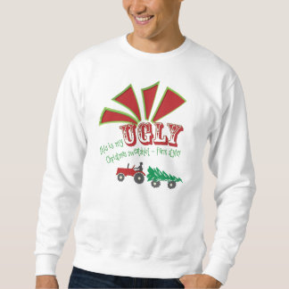 Sweatshirt laid de Noël de tracteur rouge ou vert