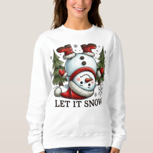 Sweatshirt Laisser neiger drôle Snowman hiver Noël