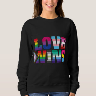 Sweatshirt L'Amour Gagne Rainbow Hearts Drapeau Lgbt Gay Pour
