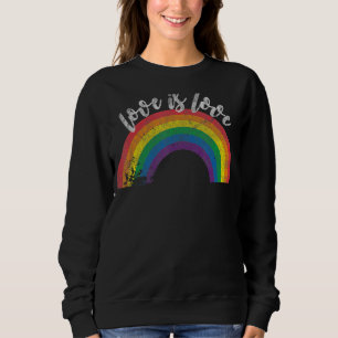 Sweatshirt L'amour gay pride est l'amour Vintage arc-en-ciel 