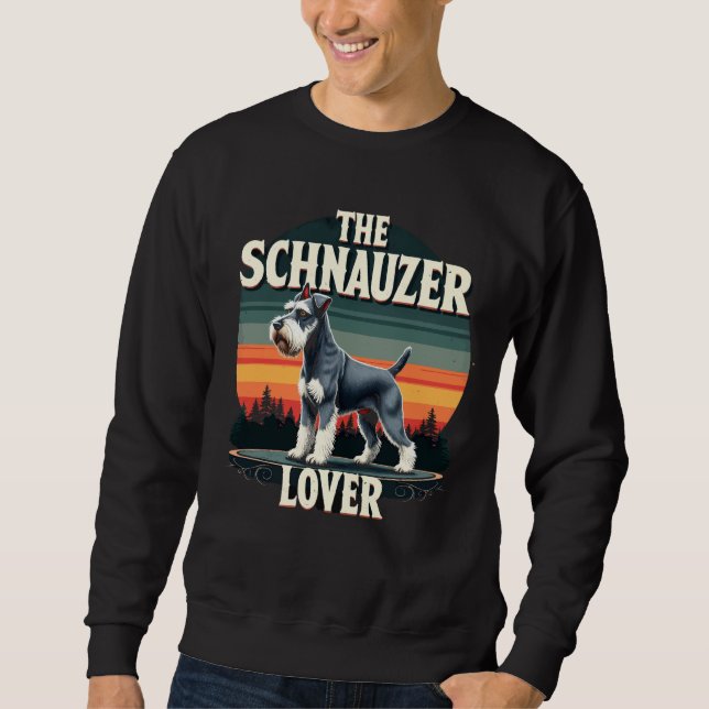 Sweatshirt L'amoureux du Schnauzer - Design Rétro Chien  (Devant)