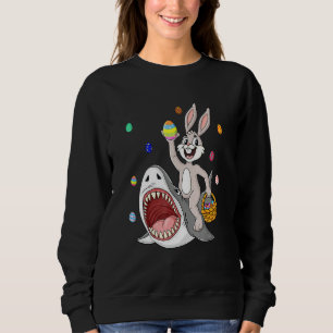 Sweatshirt Lapin de Pâques équitation Requin Drôle OEufs Pani