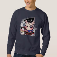 Lapin mignon de pirate avec le petit gâteau de