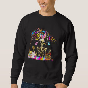Sweatshirt Lapin Skeleton mignonne Lapin Chick Eggs Panier He