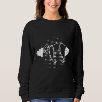 Sweatshirt Lazy Gym Sloth Barbell
