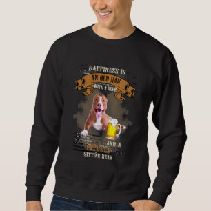 Sweatshirt Le Bonheur Est Un Vieux Homme Avec De La Bière Et 