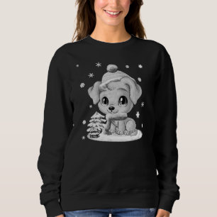 Sweatshirt Le chandail noir d'hiver des femmes adorables de