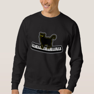 Sweatshirt Le chat noir sur le piano musical verrouille le