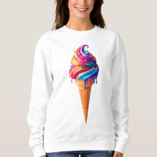 Sweatshirt Le cône de glace classique vibrant de SlipperyJoe'