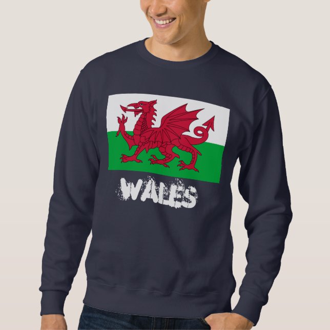 Sweatshirt Le Pays de Galles avec le drapeau de Gallois (Devant)