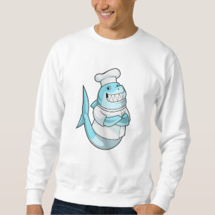 Sweatshirt Le requin comme chef avec tablier de Cuisine