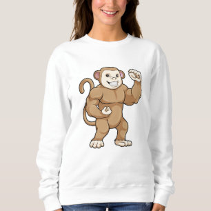 Sweatshirt Le singe comme culturiste au Bodybuilding