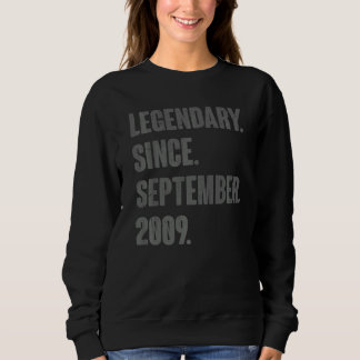 Sweatshirt Légendaire Depuis Septembre 2009 13 Ans 13ème Bi