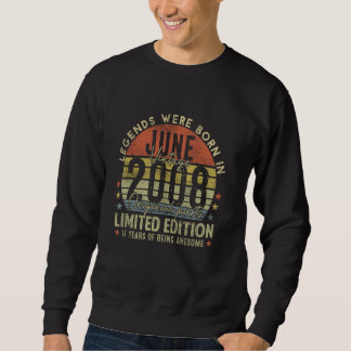 Sweatshirt Légende depuis juin 2008 Vintage 17ème anniversair