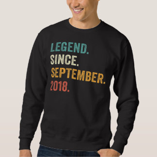 Sweatshirt Légende depuis septembre 2018 4e anniversaire 4 an