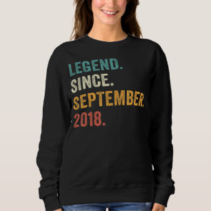 Sweatshirt Légende depuis septembre 2018 4e anniversaire 4 an