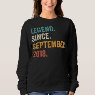 Sweatshirt Légende depuis septembre 2018 4e anniversaire 4 an