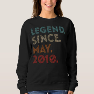 Sweatshirt Légende des couleurs rétros depuis mai 2010 Annive