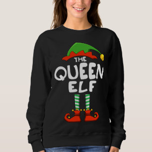 Sweatshirt L'elfe de la reine amusant jumelé Noël de famille
