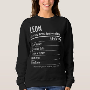 Sweatshirt Leon Taille de la portion Nutrition Étiquette Calo