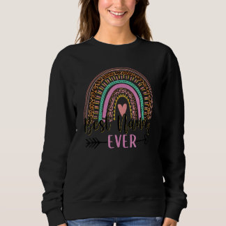 Sweatshirt Léopard Arc-en-ciel Meilleure Nounou Pour Toujours