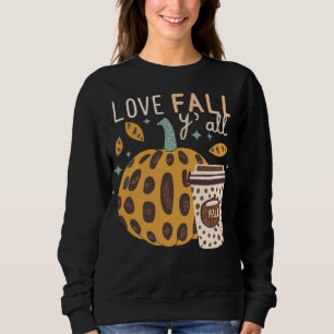 Sweatshirt Leopard Citrouille et Coffee Love Fall Ya'll