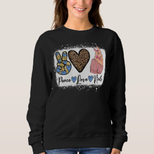 Sweatshirt Leopard Peace Love Nail Boss Nail Tech Nail Techni