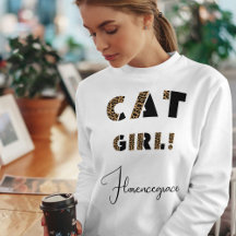Léopard Personnalisé Élégant Fille au Chat Sauvage