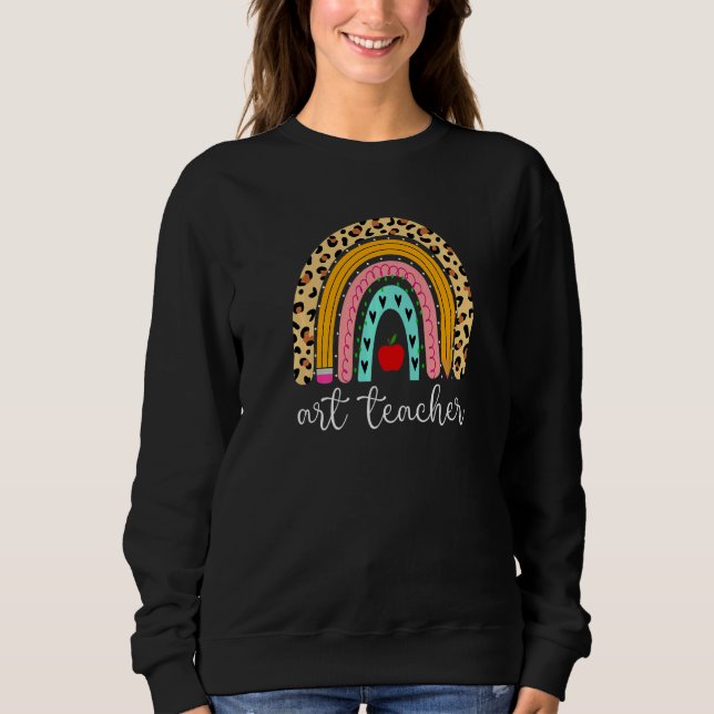 Sweatshirt Leopard Rainbow, Professeur D'Art À L'École (Devant)