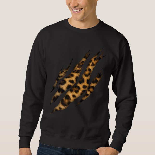 Sweatshirt Léopard Skin Imprimer Léopard Torn Claw (Devant)
