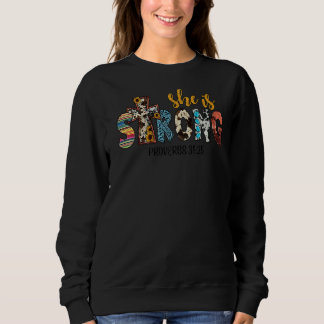 Sweatshirt Léopard Tournesol Elle est forte Jésus Croix Chris