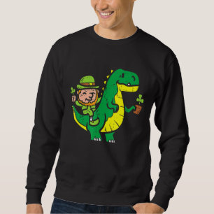 Sweatshirt Leprechaun T Rex Dinosaur Shamrock St Patrick Day
