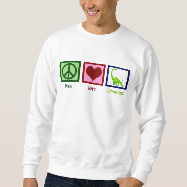 Sweatshirt Les dinosaures de l'amour de la paix (Devant)