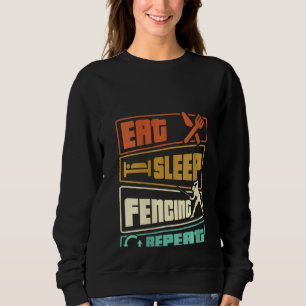 Sweatshirt Les femmes mangent des clôtures de sommeil Répéter