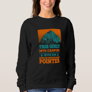 Sweatshirt Les Filles En Camping Avec Son Poi Allemand À Brun