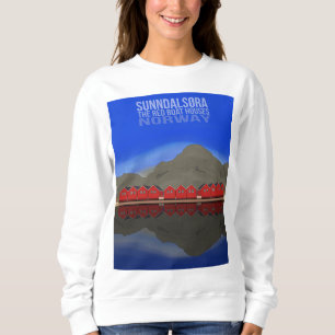 Sweatshirt Les maisons de bateaux rouges Sunndalsøra Norvège