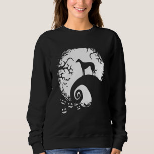Sweatshirt Lévrier Halloween sous la lumière de la lune Chien