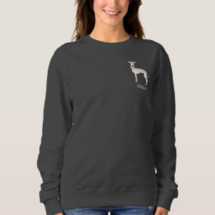 Sweatshirt Lévrier Italien Crème Chien Mignon Avec Texte Pers