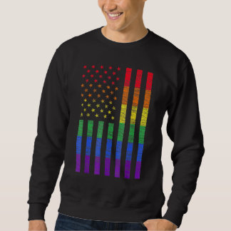 Sweatshirt Lgbt American Flag Pride Rainbow Gay Lesbian Bi Tr