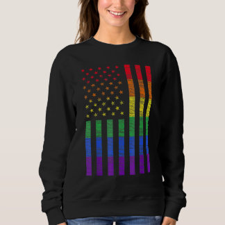Sweatshirt Lgbt American Flag Pride Rainbow Gay Lesbian Bi Tr